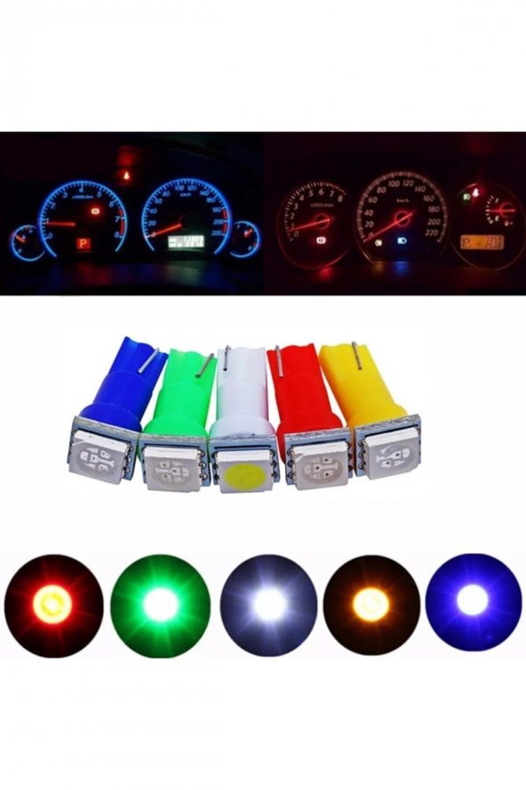 T5 Led Ampul Gösterge Lambası Mini Dipsiz Sarı Renk 12v 10 Adet ürün görseli 1