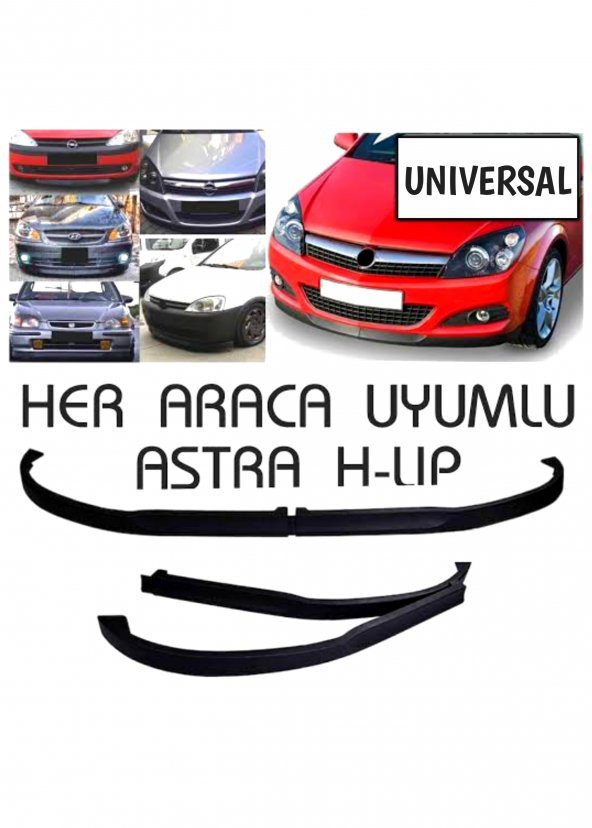 Universal Astra H Lip 2 Parça Esnek Plastik Mat Siyah Tampon Altı Ek Lip Bir Çok Araca Uyumlu ürün görseli 1