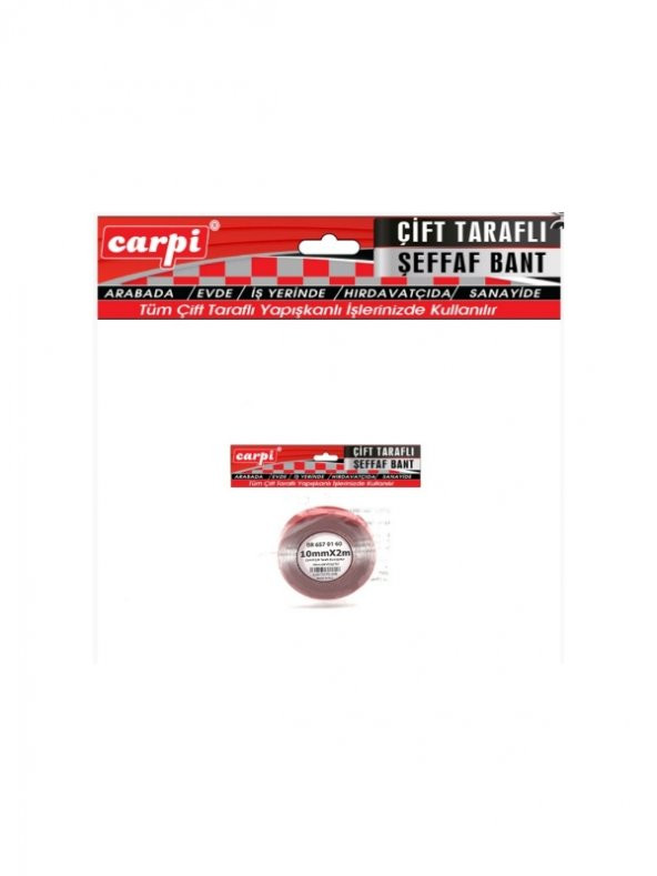 Çift taraflı band şeffaf 10mm-2 metre ürün görseli 1