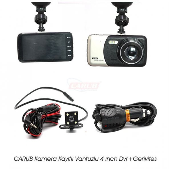 carub araç içi yol kayıt kamera ve geri görüş kamera full hd vantuslu ürün görseli 1