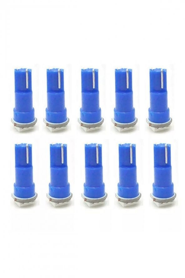 10 Adet T5 Led Ampul Gösterge Lambası Mini Dipsiz Mavi Renk 12v ürün görseli 1