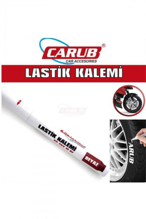 Lastik Yazma Kalemi Bilyalı Beyaz ürün görseli 1