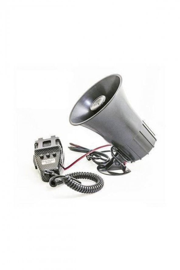 3 Sesli Mikrofonlu Siren Megafon 12v Karbon Model ürün görseli 1