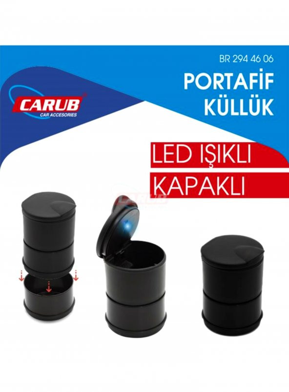 Oto Araç Torpido Işıklı Bardaklı Küllük ürün görseli 1