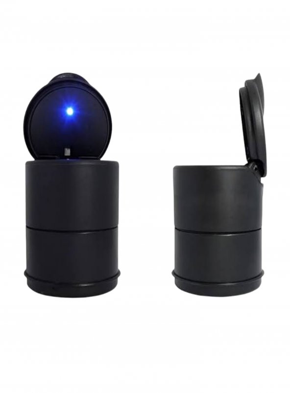 Universal Kapaklı Led Işıklı Küllük Siyah - Resim 2