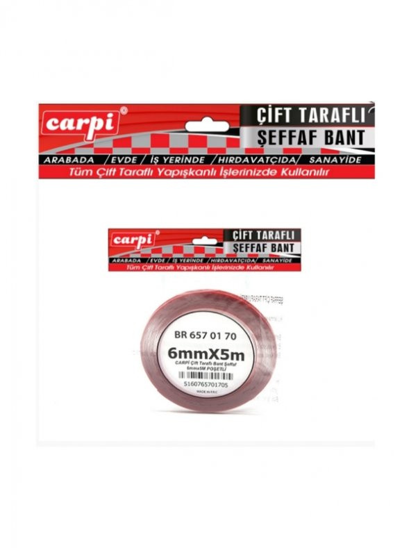 Çift taraflı band şeffaf 6mm*5mt - Resim 3