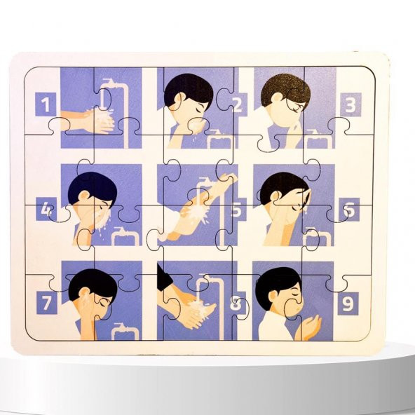 Moon Beavers İslamı Öğreniyorum Puzzle Serisi - Erkek Abdest 83017,İslami Eğitici Öğretici Ahşap Oyuncak ürün görseli 1