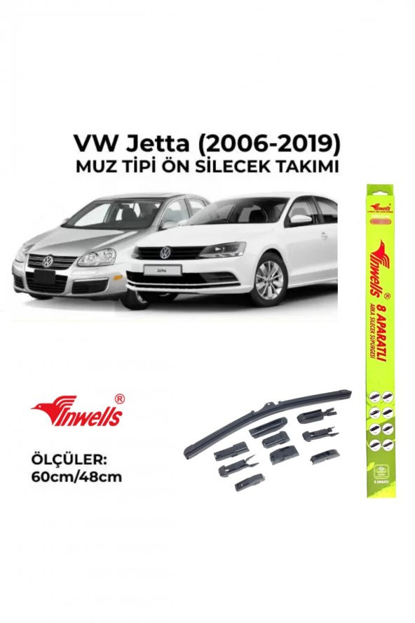 Volkswagen Jetta (2006-2019) Ön Silecek Takımı 600x480mm (aparatlı) - ürün görseli 1