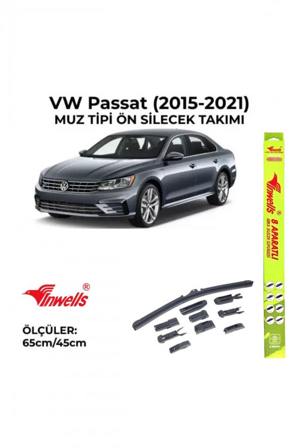 Volkswagen Passat (2015-2021) Ön Silecek Takımı 650x450mm (aparatlı) - ürün görseli 1