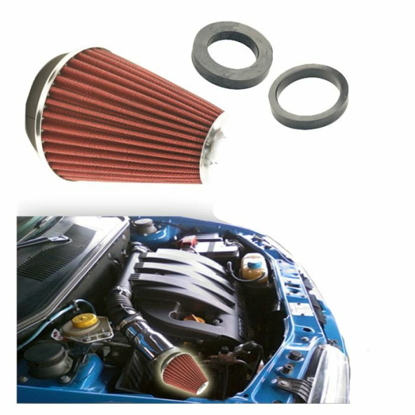 Hava Filtresi Tuning 2aparatlı Krom Kırmızı ürün görseli 1