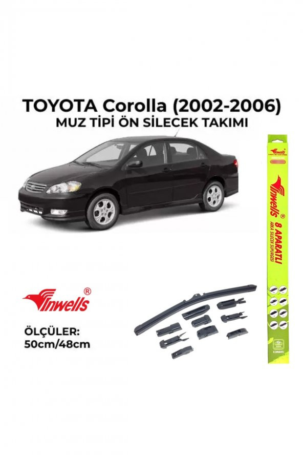 Toyota Corolla (2002-2006) Ön Silecek Takımı 500x480mm (aparatlı) - ürün görseli 1