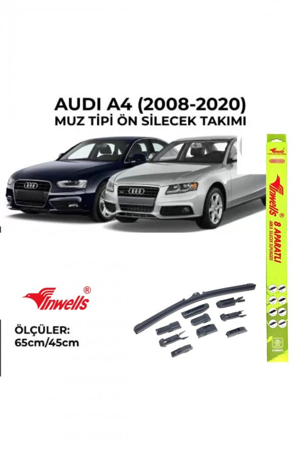 Audi A4 (2008-2021) Ön Silecek Takımı 650x450mm (aparatlı) - ürün görseli 1