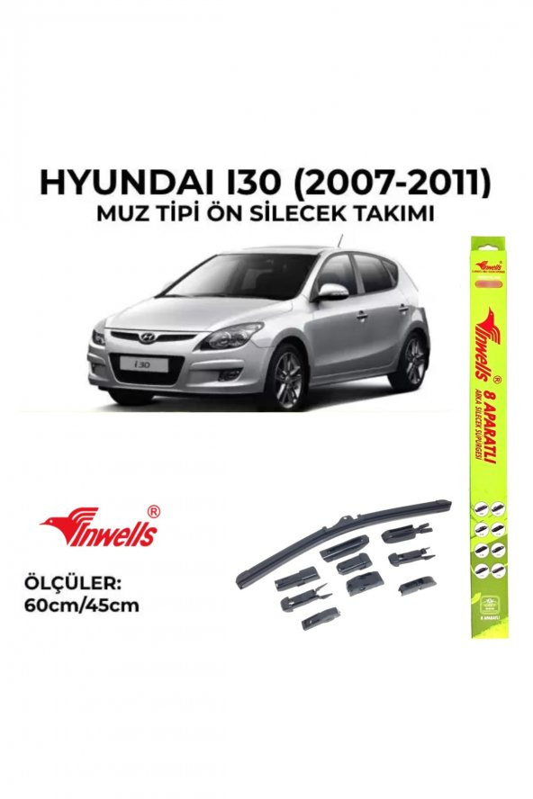 Hyundai I30 (2007-2011) Ön Silecek Takımı 600x450mm (aparatlı) - ürün görseli 1