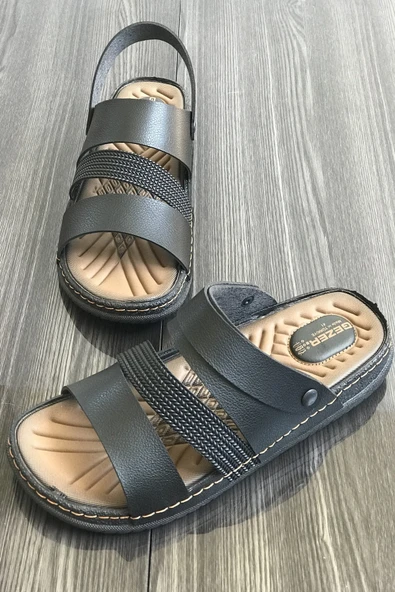 Moda Ayakkabı 5203 Erkek Siyah Sandalet Terlik ürün görseli 1