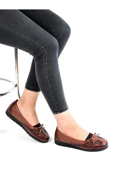 Moda Ayakkabı 65.402 Frida Taba Kadın Babet Ayakkabı ürün görseli 1