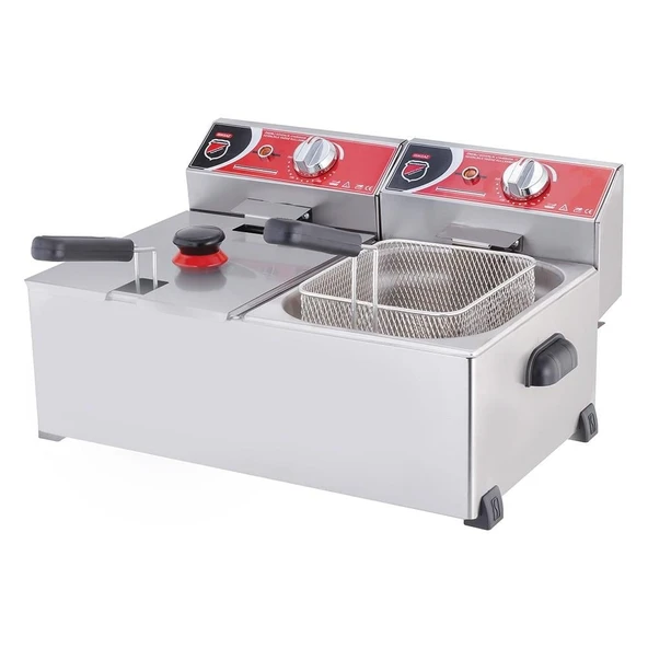 Işıkgaz Silver Endüstriyel Çiftli 5+5 Litre Elektrikli Fritöz ürün görseli 1