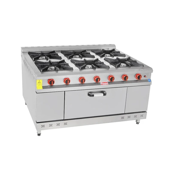 Himaksan Endüstriyel 150x100 Cm 6+1 Lpg Tüplü 6 Lı Kuzine Ocak ürün görseli 1