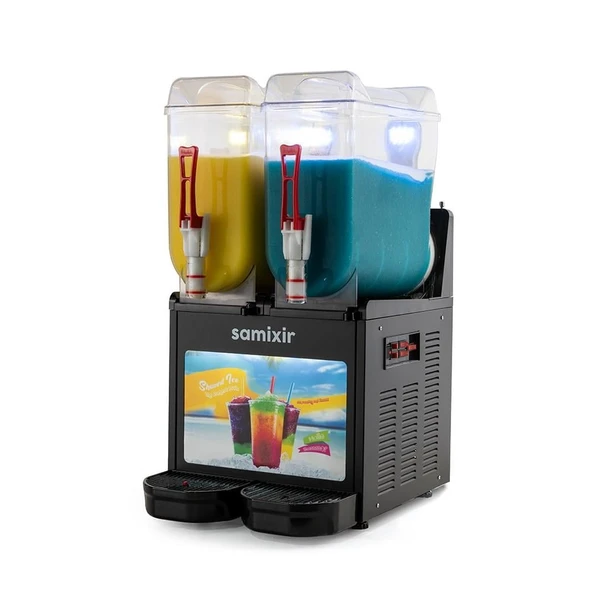 Samixir Twin Allure Çiftli 12+12 Lt Slush Buzlaş Karlamaç Makinesi SLUSH-24-BA ürün görseli 1