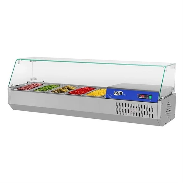 CSA Karacasan  5 Adet 1/3 Gastronorm Küvetli Set Üstü Teşhir Buzdolabı(430 Çelik) ürün görseli 1