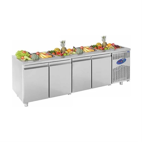 CSA Karacasan  632 Lt Dört Kapılı 700'Lük Havuzlu Saladbar Buzdolabı(430 Çelik) ürün görseli 1