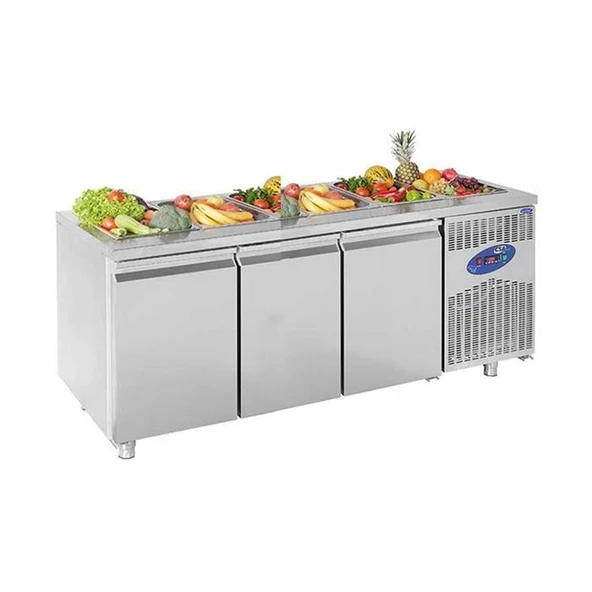 CSA Karacasan  474 Lt Üç Kapılı 700'Lük Havuzlu Saladbar Buzdolabı(430 Çelik) ürün görseli 1
