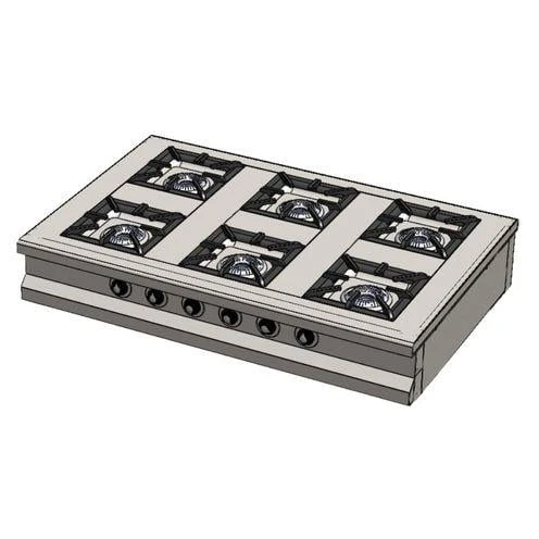 CSA Karacasan Set Üstü Altılı 6 Gözlü Doğalgazlı Ocak 150x100x25cm ürün görseli 1