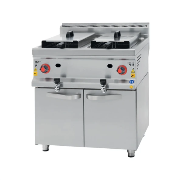 CSA Karacasan 900 Seri Dolaplı 22+22 Litre Doğalgazlı Fritöz ürün görseli 1
