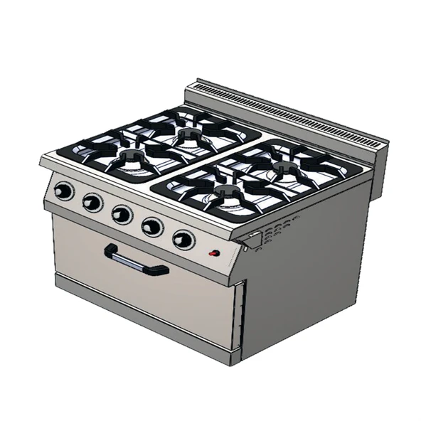 CSA Karacasan 80 cm 700 Seri Set Üstü 4+1 Fırın Tüplü Kuzine (80x70x85Cm) ürün görseli 1