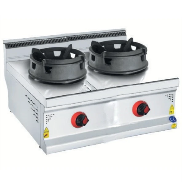 CSA Karacasan 900 Seri Set Üstü 80 cm 2 Gözlü Tüplü Wok Ocak ürün görseli 1