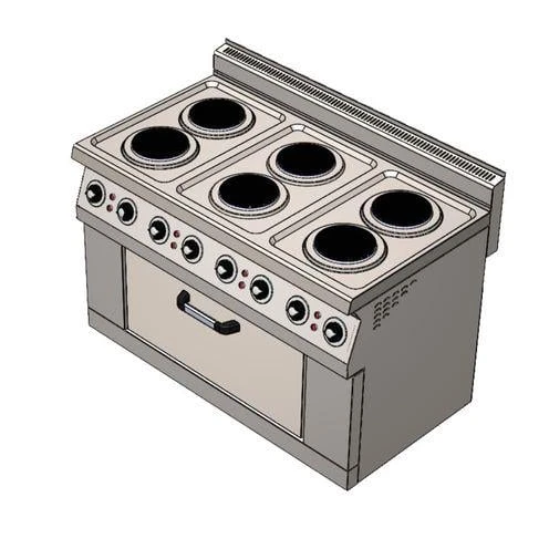 CSA Karacasan 900 Seri 120 cm 6 Gözlü Elektrikli Gemi Kuzinesi
120x90x85Cm ürün görseli 1