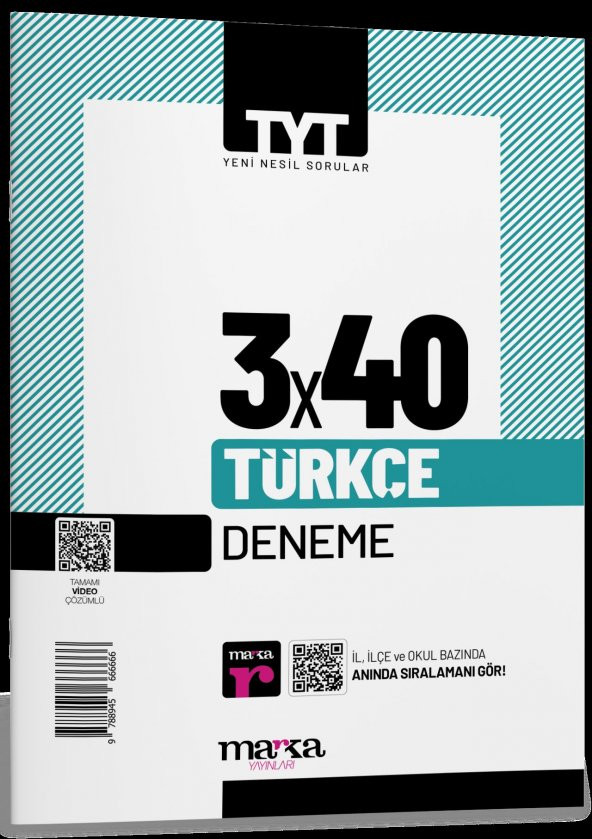 TYT Türkçe 3 x 40 Deneme Marka Yayınları ürün görseli 1