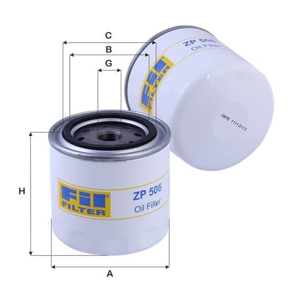 FİL ZP506 YAĞ FİLTRESİ DKS TOFAŞ  BMC TM30 ürün görseli 1