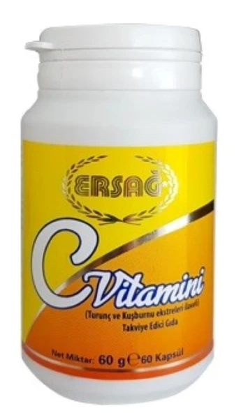 Ersağ C Vitamini Gıda Takviyesi, Turunç Ve Kuşburnu Ekstreleri İlaveli ürün görseli 1