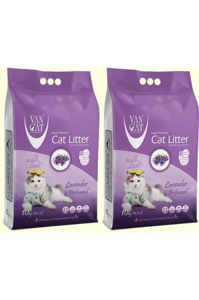 Vancat Lavanta Kokulu İnce Taneli Kedi Kumu 10 Kg 2 Adet ürün görseli 1