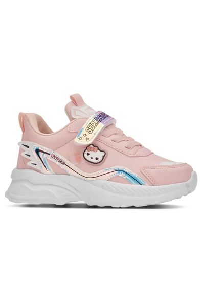 Günlük Kız Çocuk Sneaker Lastik Bağcıklı Işıklı Hologram Cırtlı Hafif Hello Kitty Ayakkabı 1907 ürün görseli 1