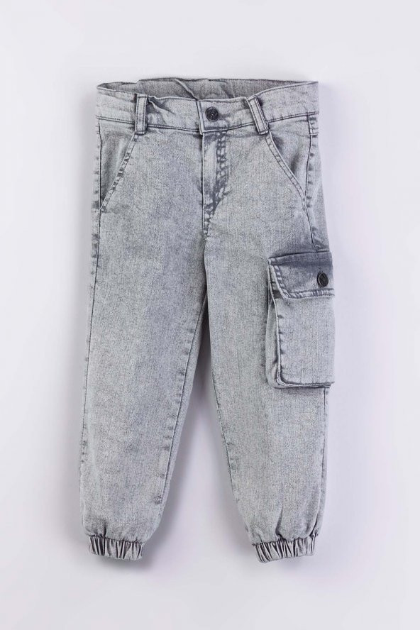 Erkek Çocuk Jogger Kargo Cepli Kot Pantalon ürün görseli 1
