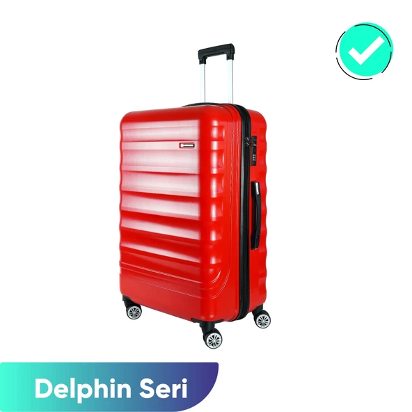 Vegmann Delphin Kırmızı Büyük Boy Valiz ürün görseli 1