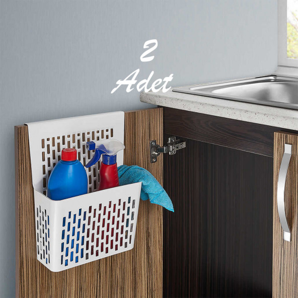 Porsima Org-52 2 li Asılabilir Mutfak Banyo Dolap İçi Düzenleyici Organizer Deterjanlık - Beyaz ürün görseli 1