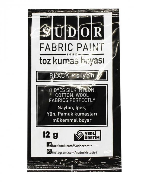 Südor Toz Kumaş Boyası Siyah 12 g ürün görseli 1