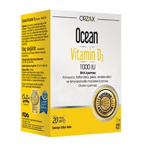 Ocean Vitamin D3 1000IU 20ML Sprey ürün görseli 1