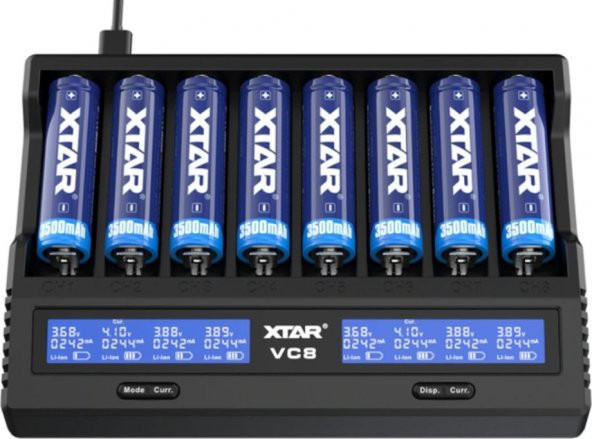 Xtar VC8 Taşınabilir Çoklu Li-ion 18650 Pil Şarj Cihazı Aleti 8li ürün görseli 1