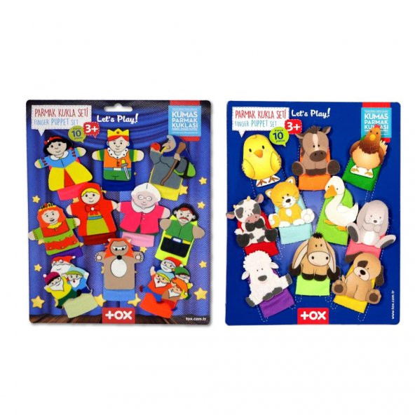 2 Set - 20 Parça  Masal Kahramanları ve Evcil Hayvanlar Parmak Kukla T771 T225 ürün görseli 1