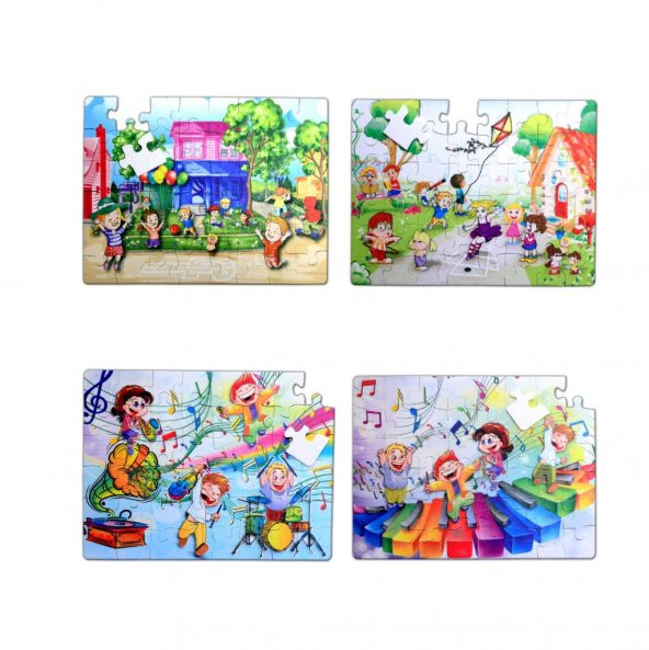 4 Set - 96 Parça  Oyun Parkı ve Müzik 5+ Keçe Yapboz - 5 Yaş Puzzle T016 T040 ürün görseli 1