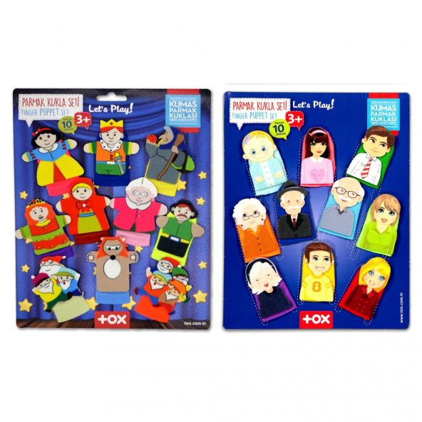 2 Set - 20 Parça  Masal Kahramanları ve Aile Bireyleri Parmak Kukla T751 T225 ürün görseli 1