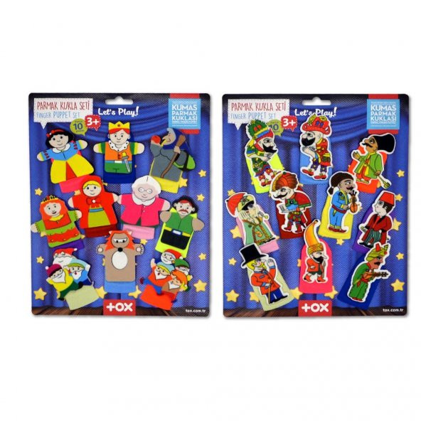 2 Set - 20 Parça  Hacivat , Karagöz ve Masal Kahramanları Parmak Kukla T224 T225 ürün görseli 1