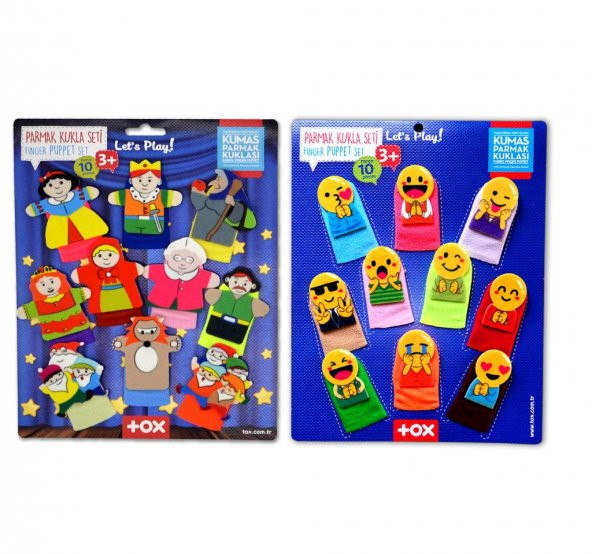 2 Set - 20 Parça  Emojiler ve Masal Kahramanları Parmak Kukla T225 T106 ürün görseli 1