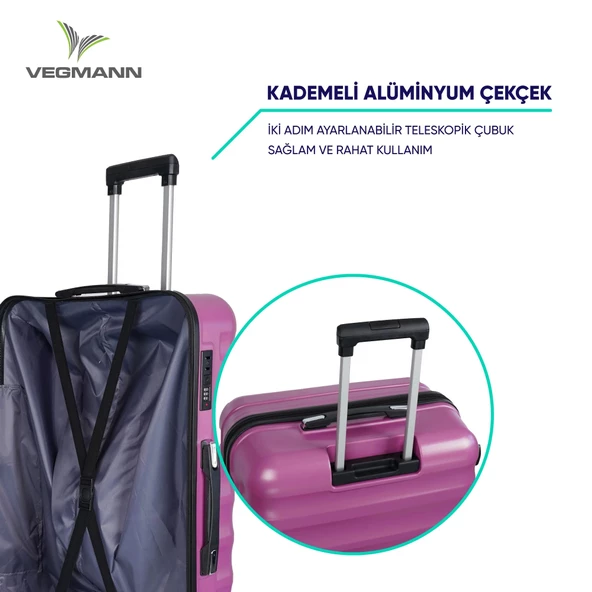 Vegmann Delphin Violet Orta Boy Valiz - Resim 7