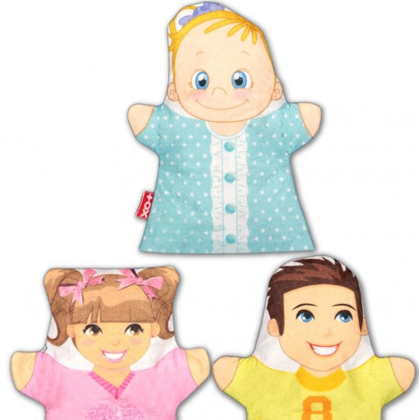 3 Parça  Kardeşler El Kukla Set - Resim 3