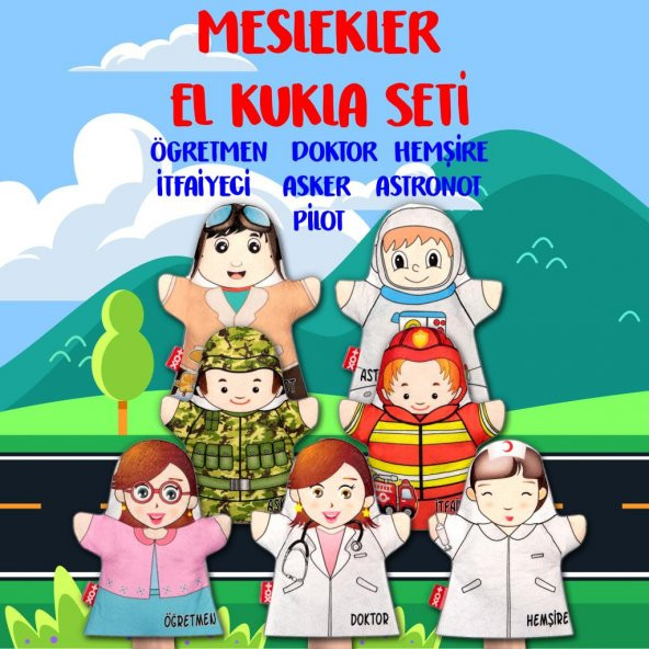 7 Parça  Meslekler El Kukla Set ürün görseli 1