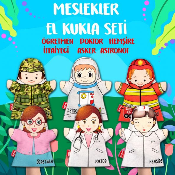 6 Parça  Meslekler El Kukla Set ürün görseli 1